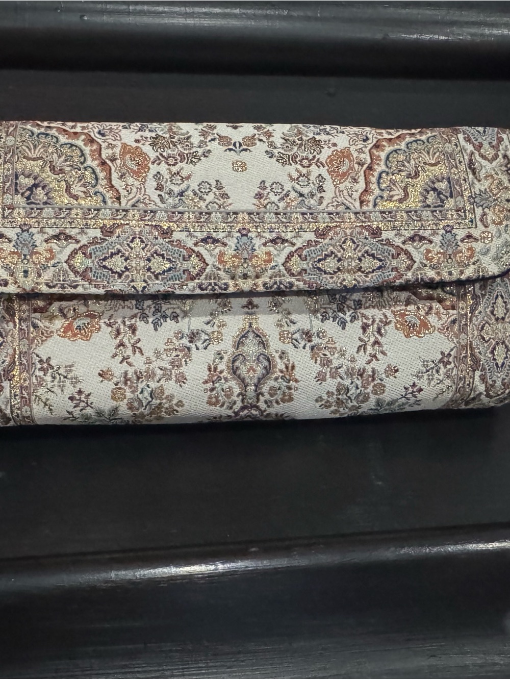 Regency/ Hobo Woven Floral Fold-Over Clutch in Ivory and Multi